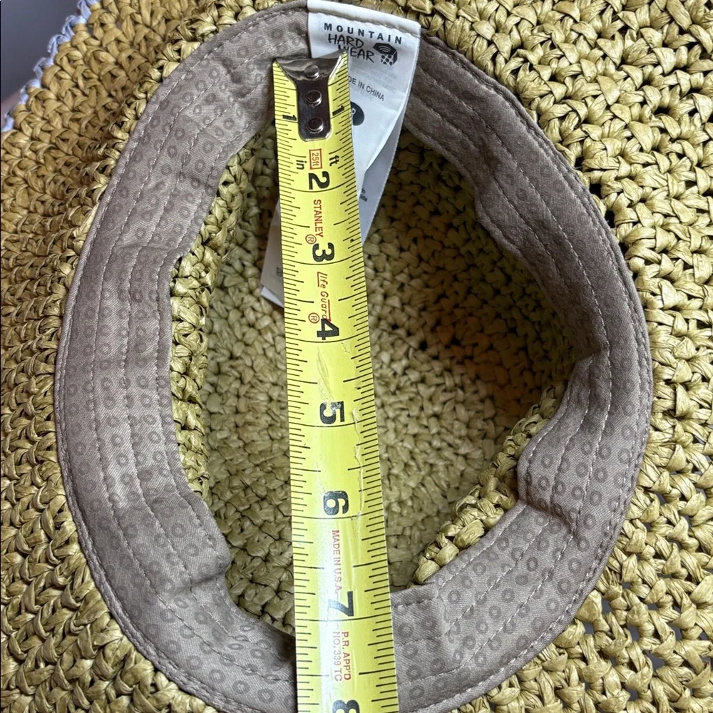 Mountain Hardwear Tan and Blue Paper Floppy Brimmed Sun Hat Size Regular